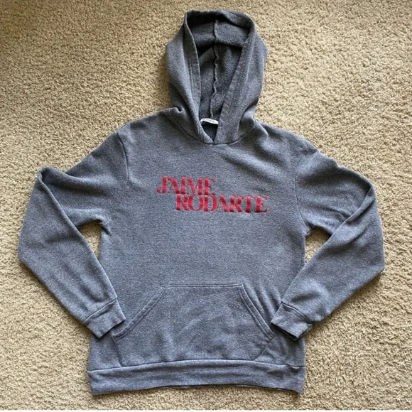 Rodarte love hate gray sweatshirt hoodie lounge Sz Medium - Picture 1 of 4
